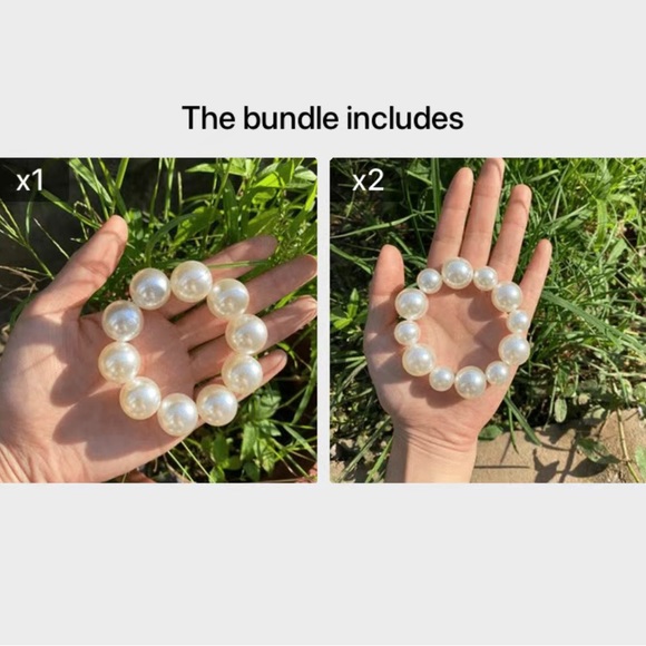 Faux Pearl Hair Tie Scrunchie Simple Elegant Decorative Rubber Band Bracelet Hai - Picture 7 of 8